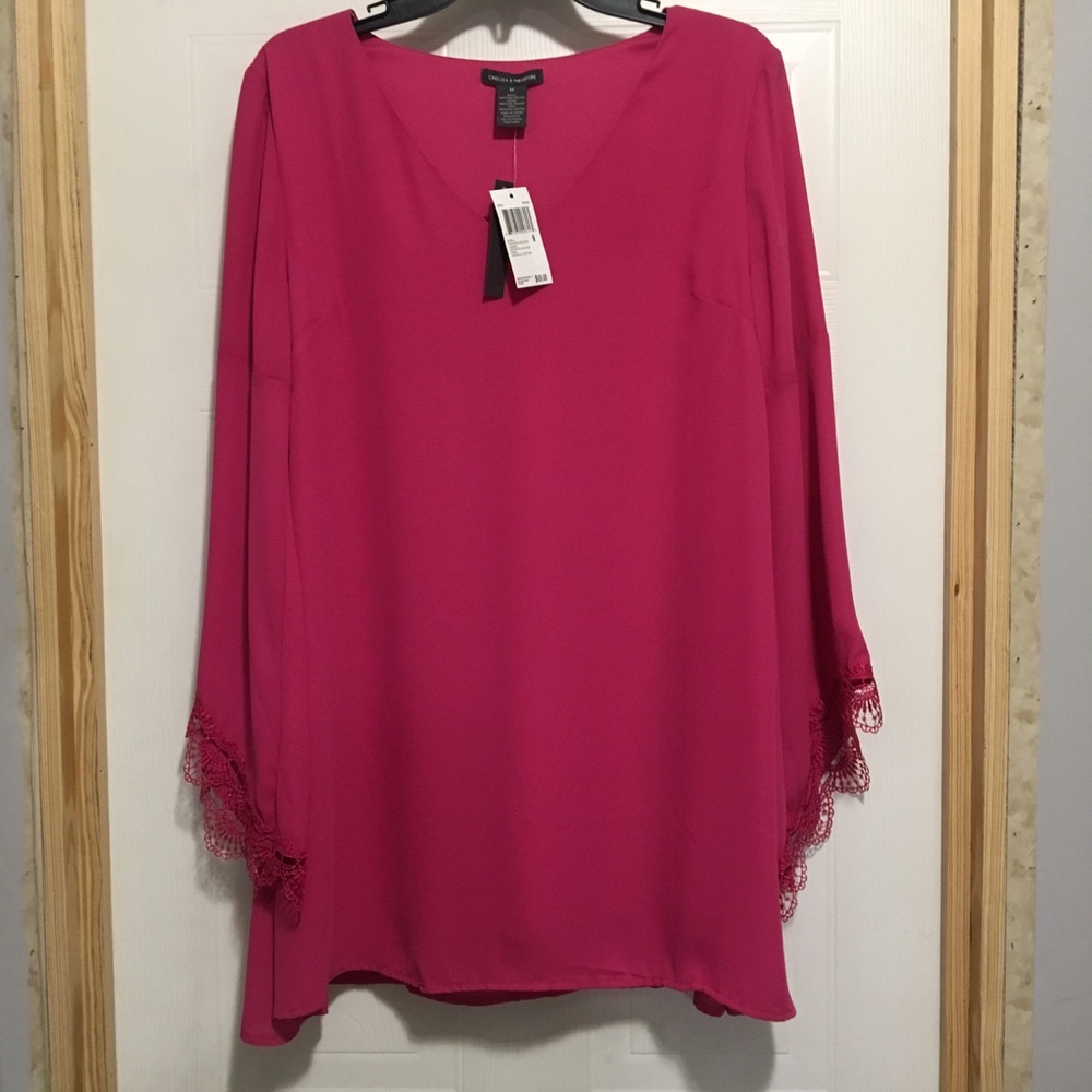 NWT Chelsea & Theodore Pink Chiffon Dress- Med